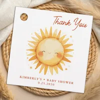 Sunshine Boho Cute Sun Thank You Baby Shower Favor Tags