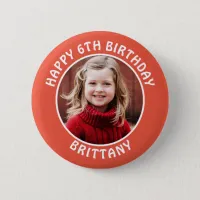 Personalized Photo, Name and Age Birthday Button