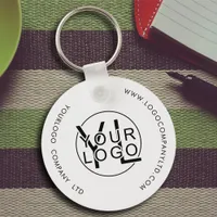 Modern Professional Business Company Black Logo Keychain