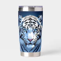 Blue eyed White Tiger Ai Art Insulated Tumbler