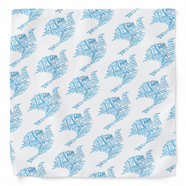 Inspirational Elegant Dove of Peace Tag Cloud Bandana