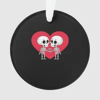 Valentines Day Funny Skeleton Hand Heart  Ornament