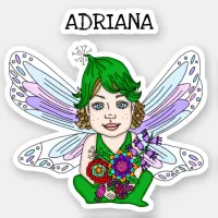 Personalized Whimsical Fairy Name   Sticker