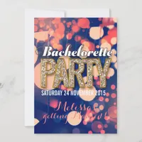 Cool Night Lights Bachelorette Party Invitations