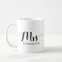 Personalized Mrs Newlywed Bride Typography Coffee Mug