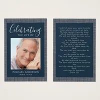 Masculine Photo Funeral Sympathy Prayer Card