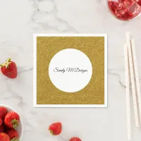 Personalize Gold Glitter Frame Image Name Paper Napkins