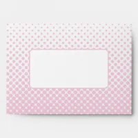 Girly Pastel Pink Halftone Gradient Dotted Envelope