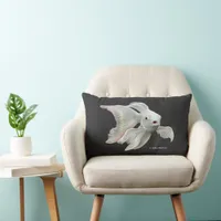 Stunning Platinum Butterfly Koi Carp Lumbar Pillow