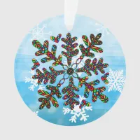 Stained Glass Snowflake Christmas Mandala  Ornament