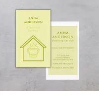 House Cleaning Home Services Minimal Green Business Card