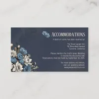 Elegant Navy Wildflower Wedding Accommodations Enclosure Card