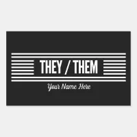 They Them in Stripes  Rectangular Sticker