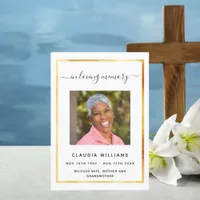 White funeral celebration of life photo program