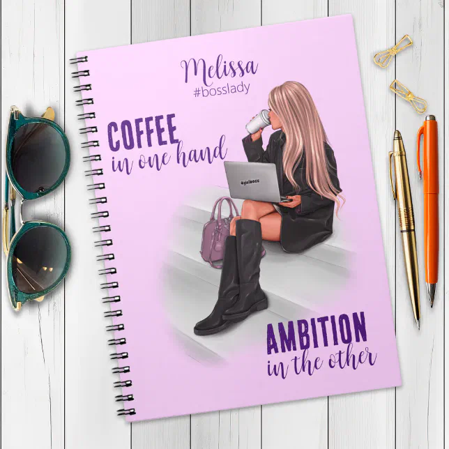 Motivational Girl Boss Pink Spiral Photo Notebook