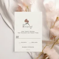 Elegant Modern Art Nouveau Floral Formal Wedding RSVP Card