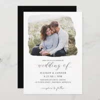 Elegant Photo Wedding Romantic Script Invitation