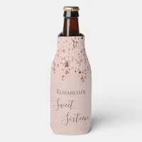 Sweet 16 rose gold stars party bottle cooler