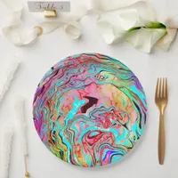 Tranquility Abstract Fluid Art    Paper Plates