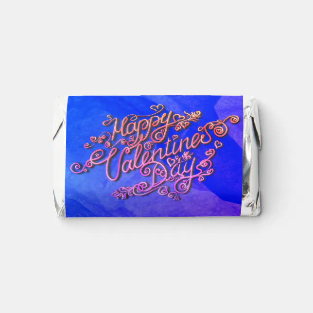 Happy Valentine’s Day blue heart lettering Hershey's Miniatures