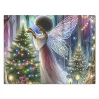 Pretty Fairy Decorating the Christmas Tree  Tissue Paper