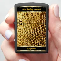 Golden scales of a serpent glistening in the light zippo lighter