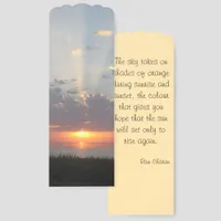 Baltic Sea Sunset with Rays of orange Light Quote Bookmarks