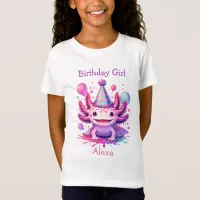 Personalized Birthday Girl | Axolotl Themed T-Shirt