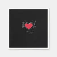 Have A Nice Day! Skeleton Hands With Heart Classic Napkins