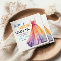 Watercolor Dress 30th Birthday Elegant & Feminine  Napkins