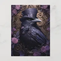 Steampunk Raven Postcard