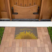 Yellow Sunflower Rising Welcome Fiber Doormat