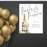 Printable Pearls Prosecco Welcome to Hen Party Poster