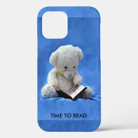 Teddy Bear Time to Read Blue Stuffed Animal, iPhone 16 Case