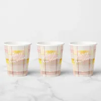 Pink Gold Christmas Pattern#7 ID1009 Paper Cups