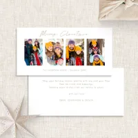 4 Pictures Photo Strip Gold Script Merry Christmas Holiday Card