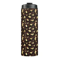 Golden Leopard Pattern Thermal Tumbler