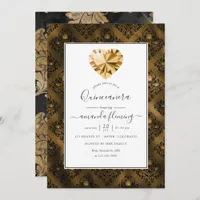 Amber Gemstone Quinceañera Invitation