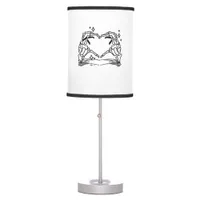 Skeleton Hand Heart Funny Design Style Table Lamp