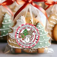 Made with Love, Homemade Christmas Cookies Classic Round Sticker