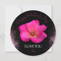 I Love You - Rose -Valentines Personalized Trendy  Holiday Card