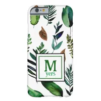 Green Foliage Botanical Nature Personalized Barely There iPhone 6 Case