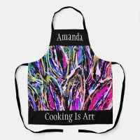 Colored Leaves Oil and Acrylic Abstract Art  Apron