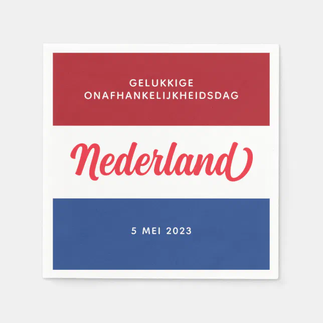 Netherlands Independence Day Dutch National Flag Napkins