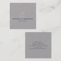 Notary Public Signing Agent Rose Gold Foil Quill   Square Business Card