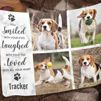 Pet Dog Memorial Smiled Laughed Loved 4 Photo Fleece Blanket
