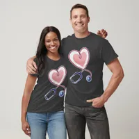 A doctor's stethoscope and a heart T-Shirt