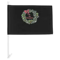Tis The Season Shadowed Car Flag