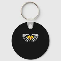 Intersex Pride Skeleton Halloween Goth Heart Class Keychain