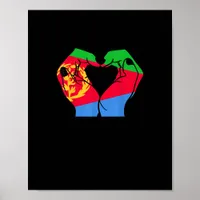 Hands Heart With Eritrean Flag Poster
